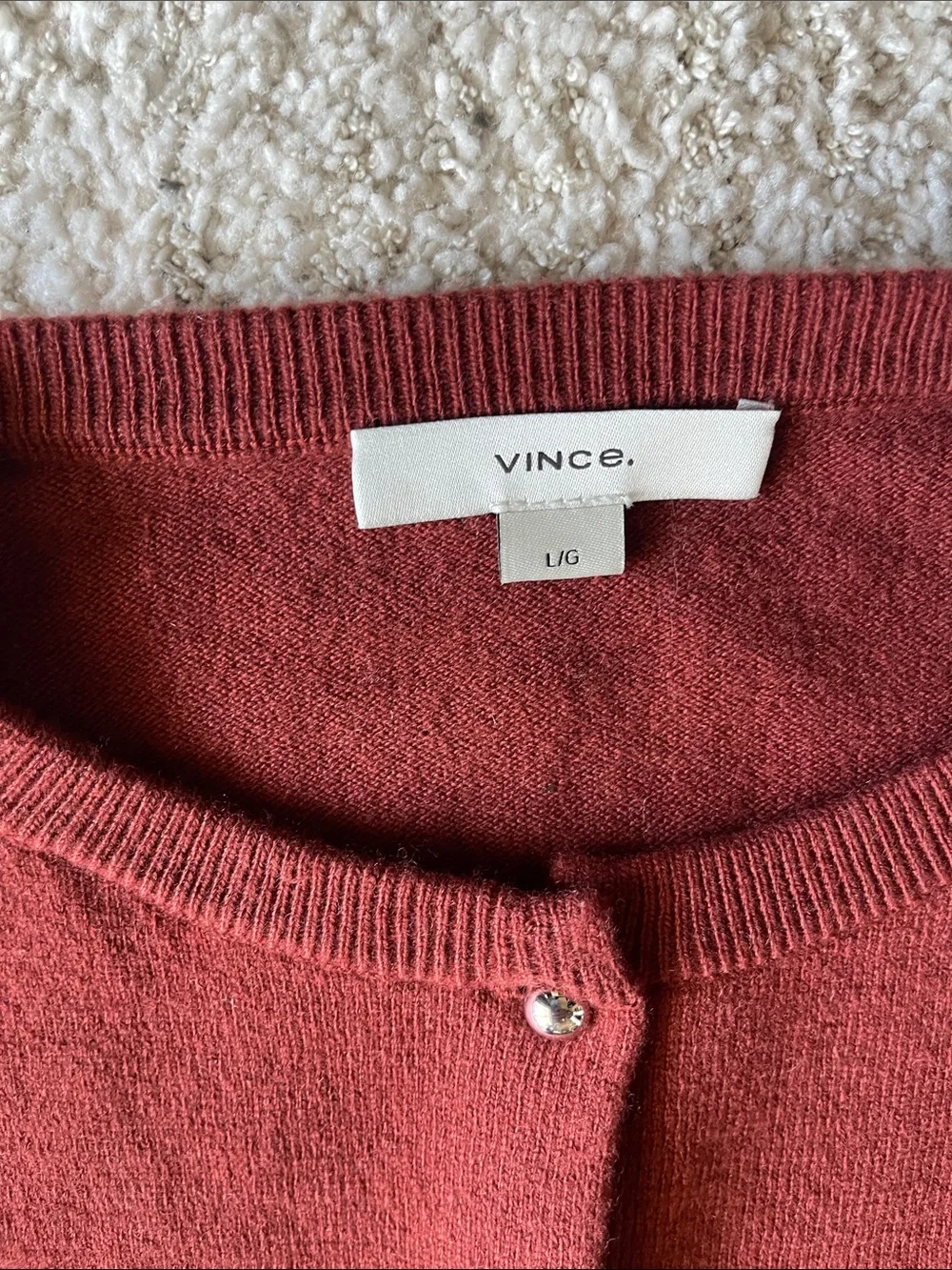 Vince Metal-Button Wool & Cashmere-Blend Cardigan in Siena